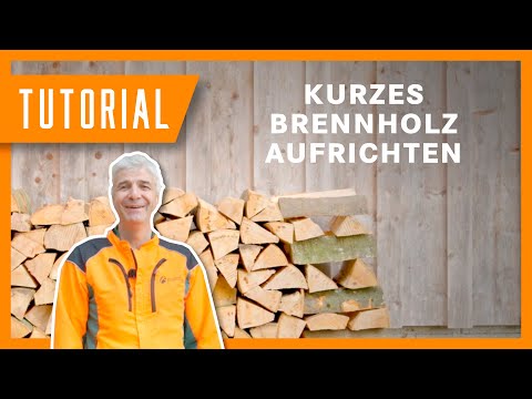 Kurzes Brennholz richtig aufrichten I Tutorial der Bayerischen Staatsforsten