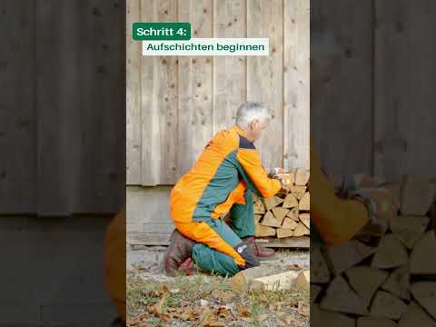 Brennholz richtig aufschichten: Kurzes Holz stapeln | Tipps und Anleitung