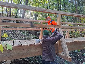 Auf die Stabilität des Geländers wird besonders geachtet. 