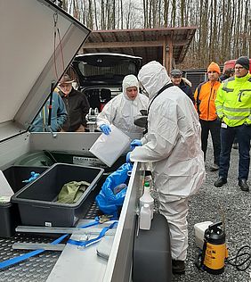 Afrikanische Schweinepest Übung Spessart, Bayern