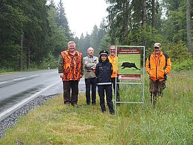 Warntafel Wildunfälle BaySF