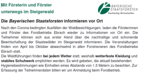 Bayerische Staatsforsten Forstbetrieb Ebrach Waldführungen