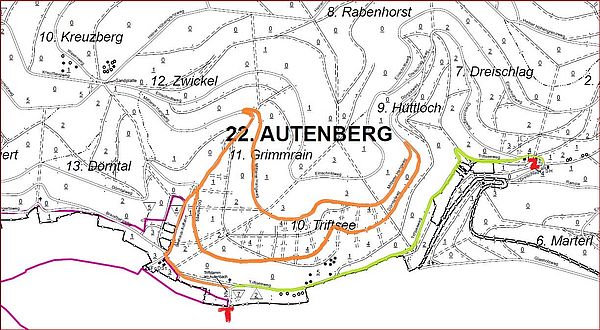 Wanderwege am Triftdamm im Spessart