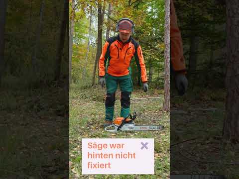 Achtung! Schwert + Äste = Risiko beim Starten! 😳  #forstwirtschaft #kettensäge
