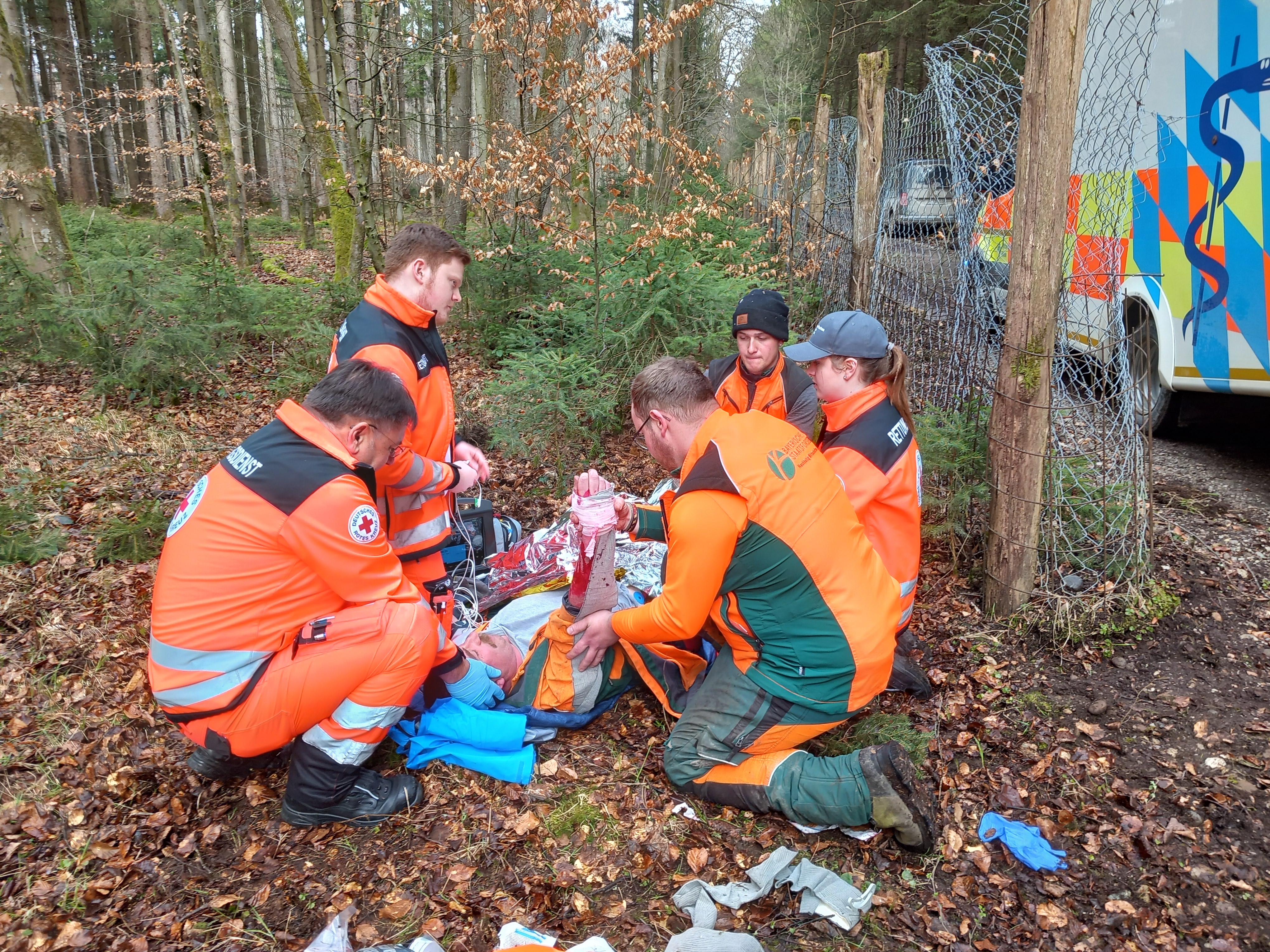 Rettungsübung am Forstbetrieb Wasserburg