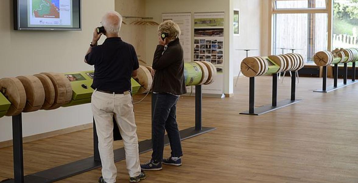 Zwei Menschen in einer Ausstellung