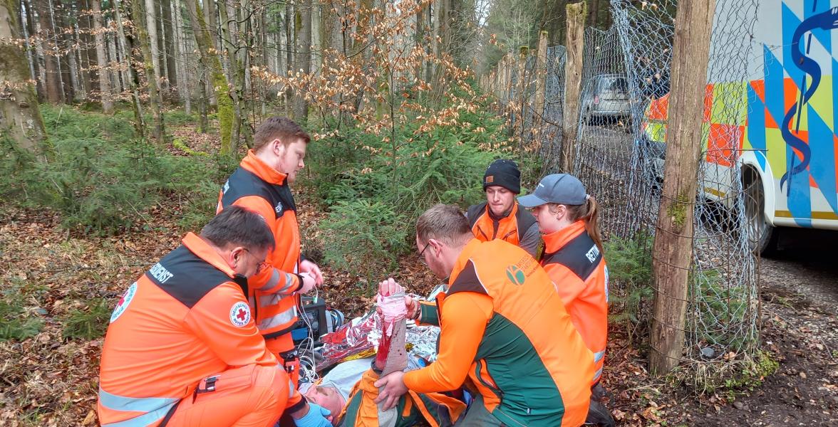 Rettungsübung am Forstbetrieb Wasserburg